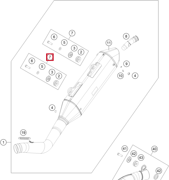 Zestaw montażowy tłumika końcowego